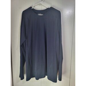 Lands' End Men's XXL Navy Blue Long Sleeve Sun Protection Tee Rash Guard Shirt